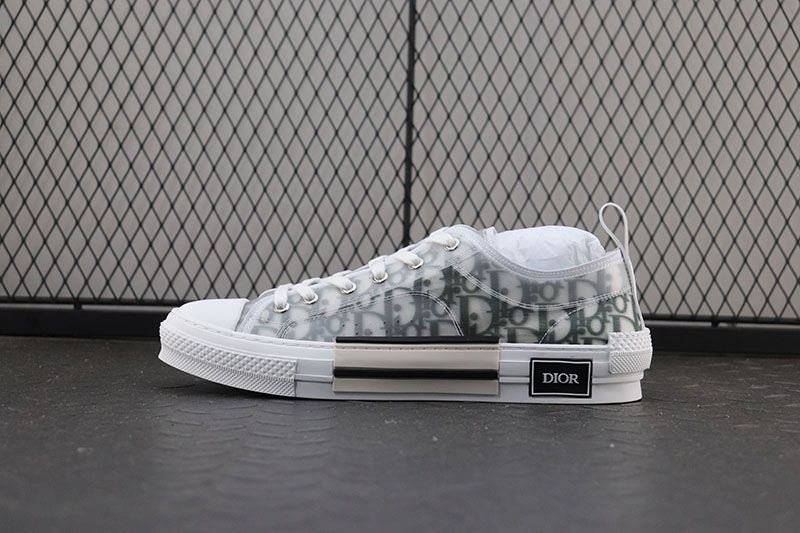 디올 B23 로우 오블리크 캔버스 화이트 & 블랙