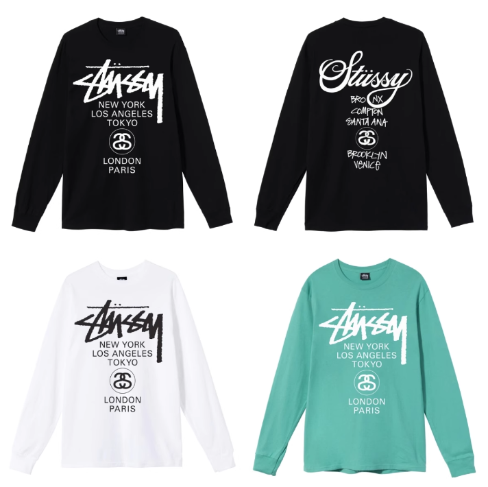 스투시 월드투어 롱슬리브 티셔츠