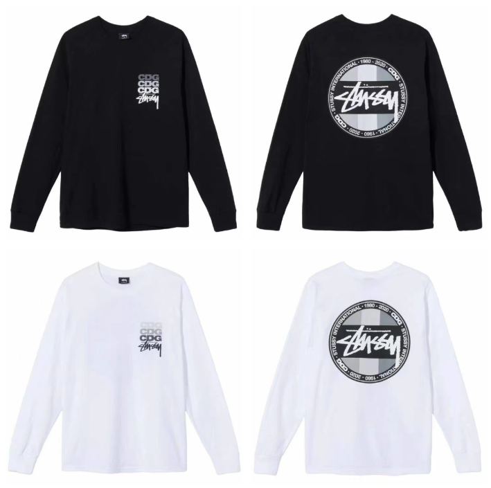 스투시 X CDG 닷 롱슬리브 티셔츠