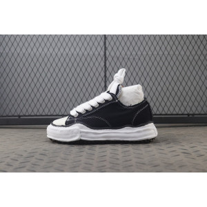 메종 미하라 야스히로 피터슨 OG 솔 캔버스 로우 스니커즈 블랙