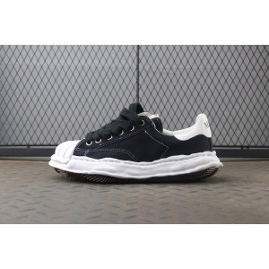 메종 미하라 야스히로 블레이키 OG 솔 캔버스 로우탑 스니커즈 블랙