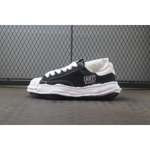 메종 미하라 야스히로 블레이키 OG 솔 캔버스 로우탑 스니커즈 블랙 화이트