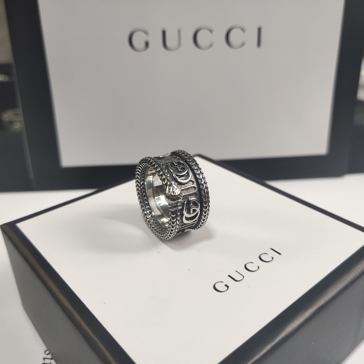 구찌 G로고 실버 링