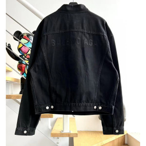 발렌시아가 흑청 데님 트러커 자켓