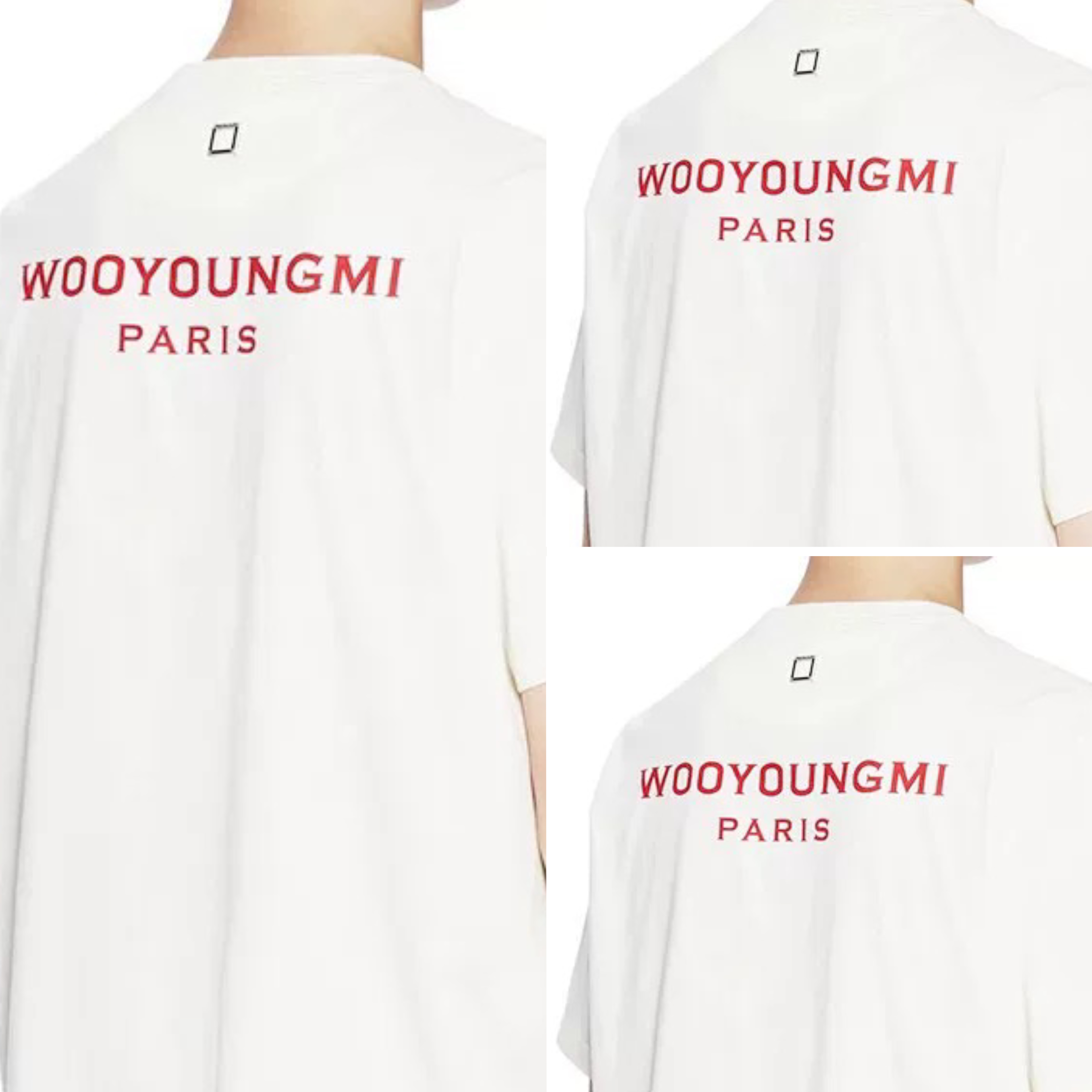 우영미 코튼 백로고 티셔츠(레드,블루)