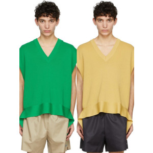 우영미 니트 베스트(그린,옐로우)