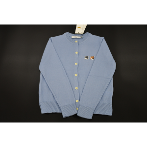 (W) 메종 키츠네 더블 폭스 헤드 패치 라운드넥 가디건